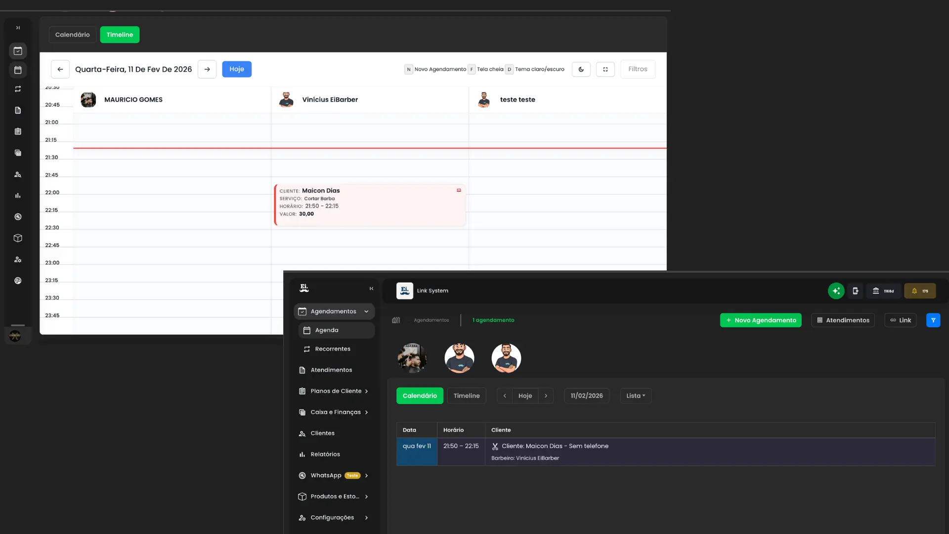 Screenshot Agenda Inteligente — Arraste e Organize